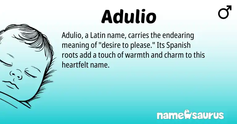 Infographic about Adulio name meaning, Adulio is a name from Spanish, Latin origin(s).