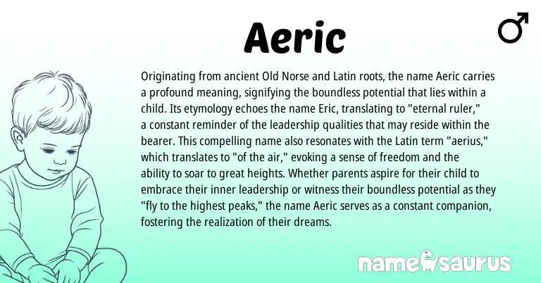 Infographic about Aeric name meaning, Aeric is a name from Old Norse, Latin origin(s).