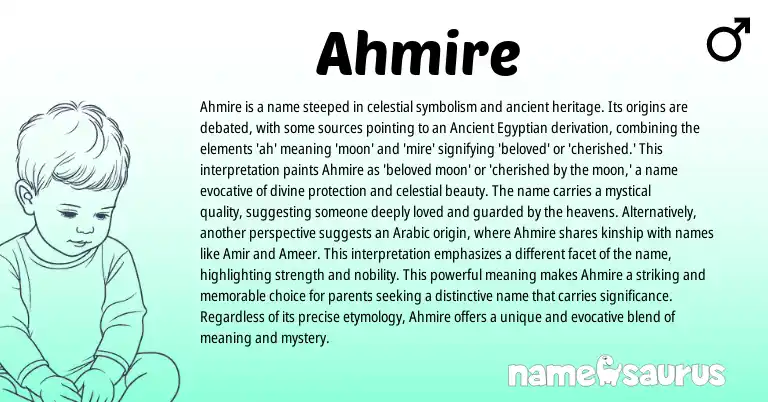 Infographic about Ahmire name meaning, Ahmire is a name from Egyptian origin(s).