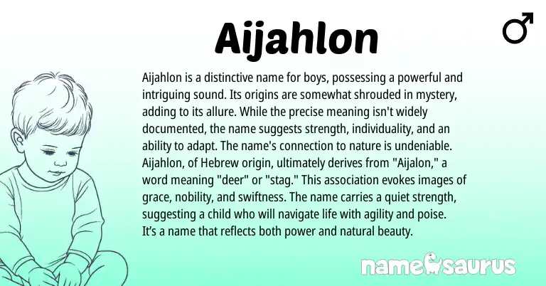 Infographic about Aijahlon name meaning, Aijahlon is a name from Other origin(s).