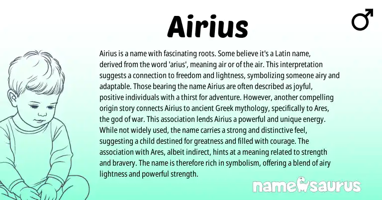 Infographic about Airius name meaning, Airius is a name from Latin origin(s).