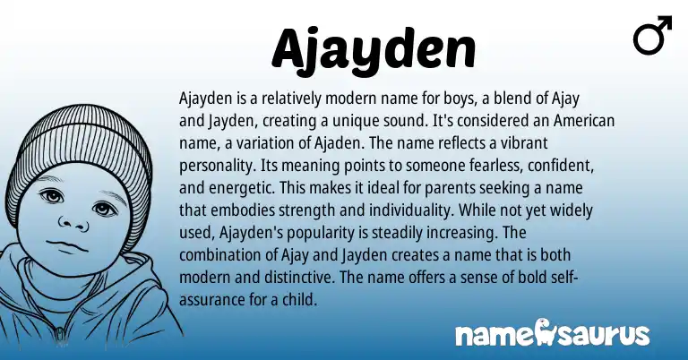 Infographic about Ajayden name meaning, Ajayden is a name from Other origin(s).