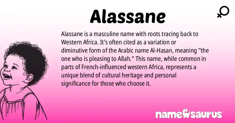 Infographic about Alassane name meaning, Alassane is a name from Western African origin(s).