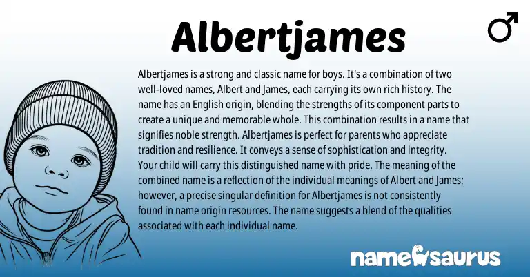 Infographic about Albertjames name meaning, Albertjames is a name from Other origin(s).