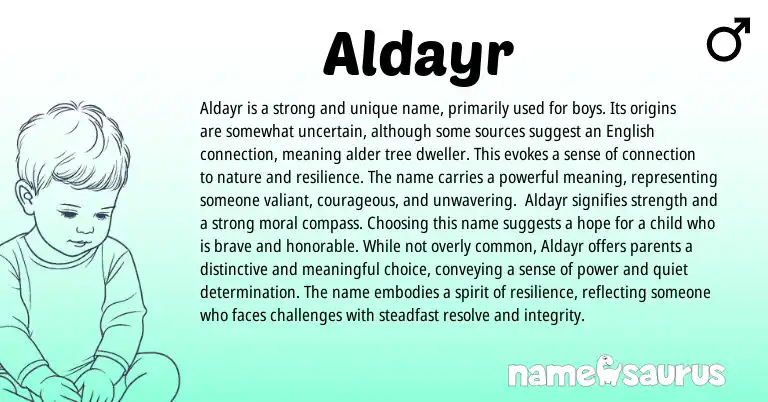 Infographic about Aldayr name meaning, Aldayr is a name from Other origin(s).