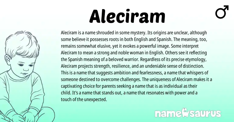 Infographic about Aleciram name meaning, Aleciram is a name from Other origin(s).