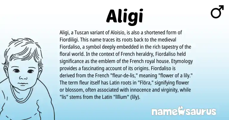 Infographic about Aligi name meaning, Aligi is a name from French, Latin origin(s).