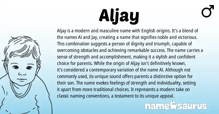 Infographic about Aljay name meaning, Aljay is a name from English origin(s).