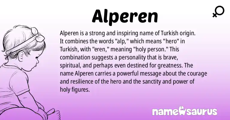 Infographic about Alperen name meaning, Alperen is a name from Turkish origin(s).