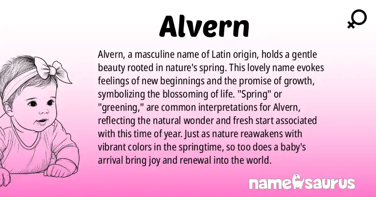 Infographic about Alvern name meaning, Alvern is a name from Latin origin(s).