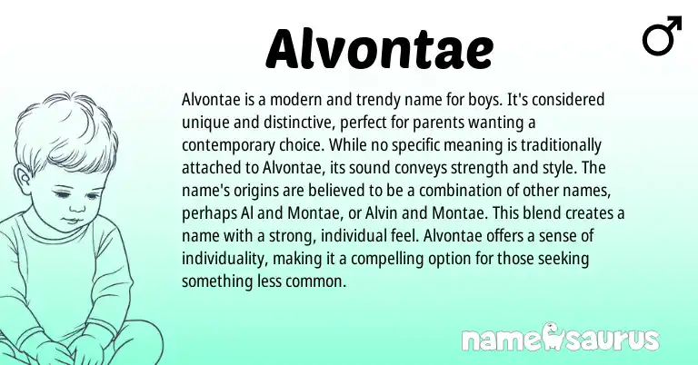 Infographic about Alvontae name meaning, Alvontae is a name from Other origin(s).