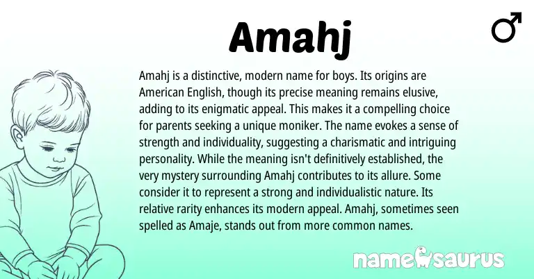 Infographic about Amahj name meaning, Amahj is a name from Other origin(s).