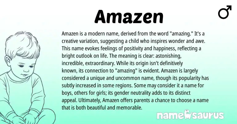 Infographic about Amazen name meaning, Amazen is a name from Other origin(s).