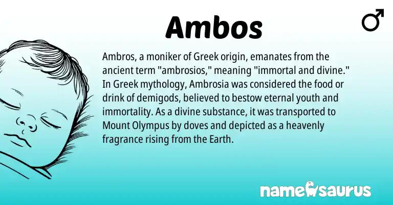 Infographic about Ambos name meaning, Ambos is a name from Greek origin(s).