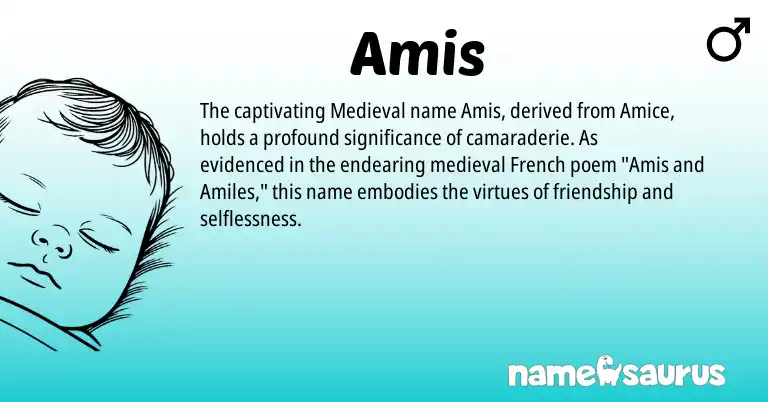 Infographic about Amis name meaning, Amis is a name from French, Amis origin(s).