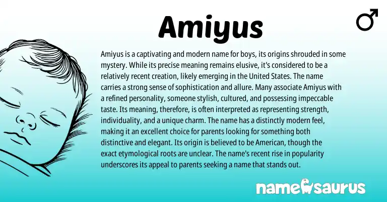 Infographic about Amiyus name meaning, Amiyus is a name from Other origin(s).