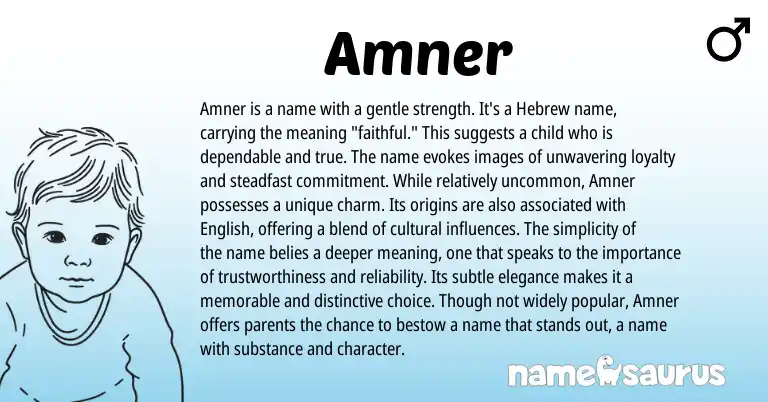 Infographic about Amner name meaning, Amner is a name from Hebrew origin(s).