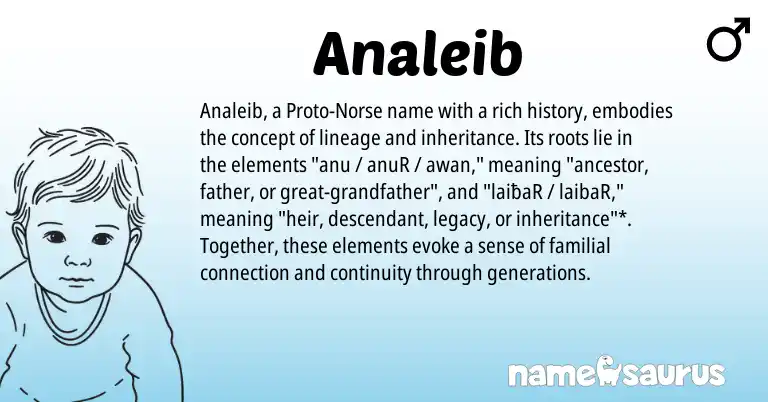 Infographic about Analeib name meaning, Analeib is a name from Norse origin(s).