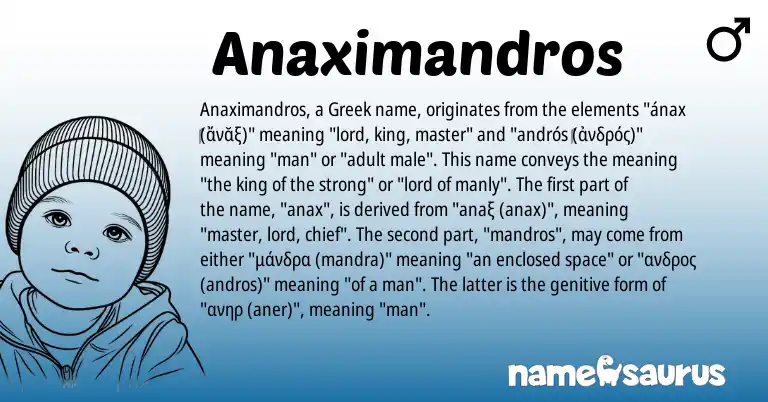 Infographic about Anaximandros name meaning, Anaximandros is a name from Greek origin(s).