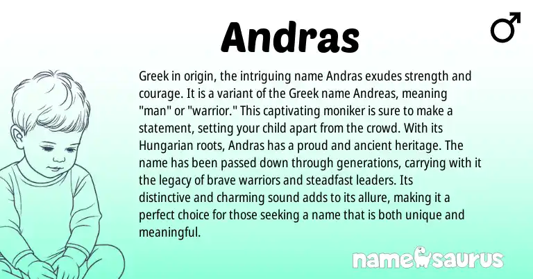 Infographic about Andras name meaning, Andras is a name from Hungarian, Greek origin(s).