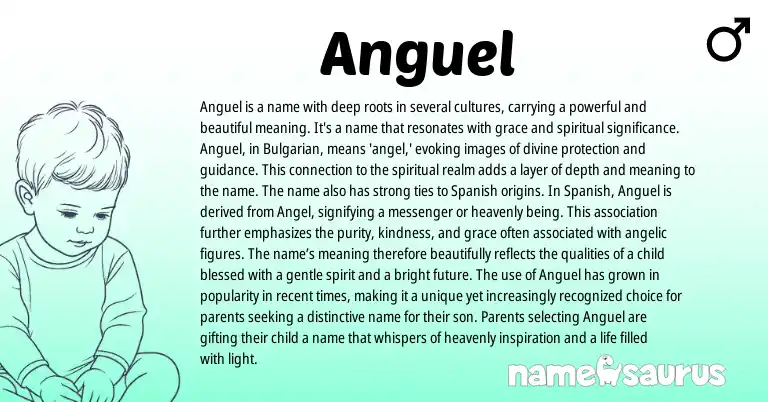 Infographic about Anguel name meaning, Anguel is a name from Bulgarian, Spanish origin(s).