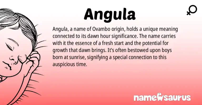 Infographic about Angula name meaning, Angula is a name from Ovambo origin(s).