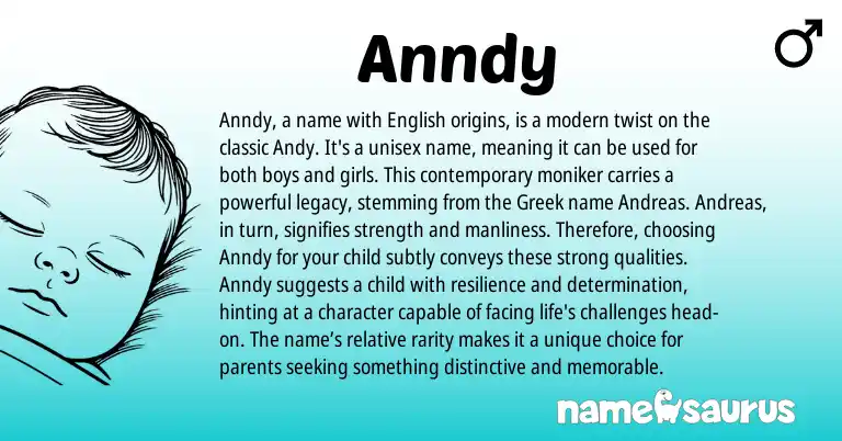 Infographic about Anndy name meaning, Anndy is a name from English, Greek origin(s).