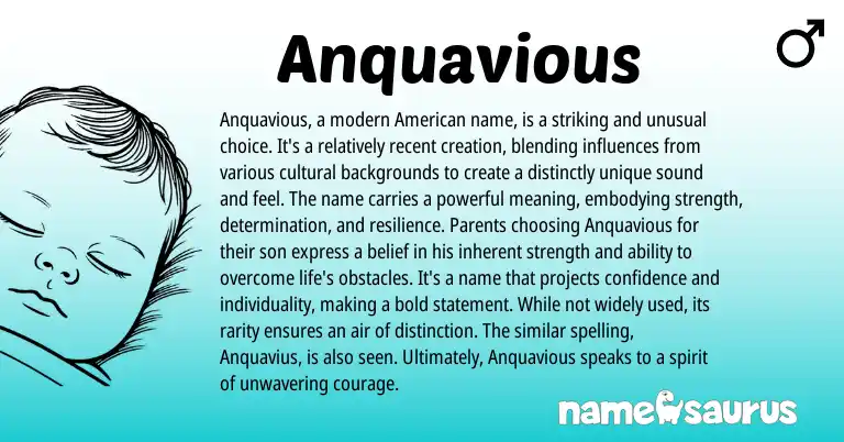 Infographic about Anquavious name meaning, Anquavious is a name from Other origin(s).