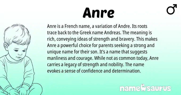 Infographic about Anre name meaning, Anre is a name from Greek, French origin(s).
