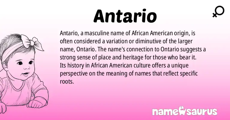 Infographic about Antario name meaning, Antario is a name from African American origin(s).