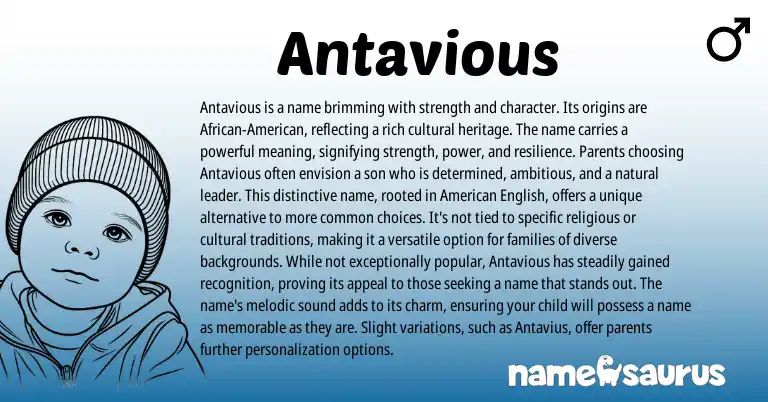 Infographic about Antavious name meaning, Antavious is a name from Other origin(s).