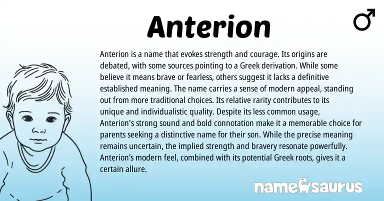Infographic about Anterion name meaning, Anterion is a name from Greek origin(s).