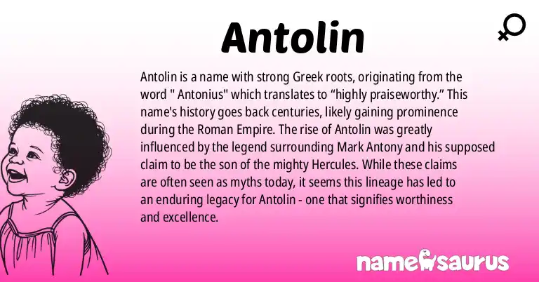 Infographic about Antolin name meaning, Antolin is a name from Greek origin(s).
