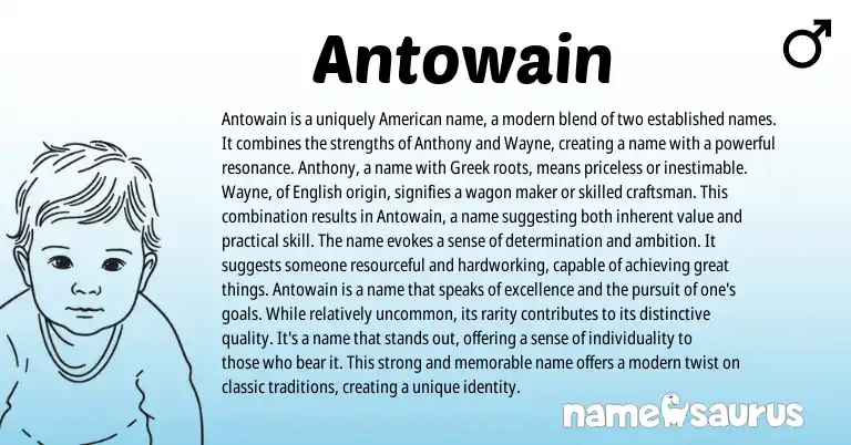 Infographic about Antowain name meaning, Antowain is a name from Other origin(s).