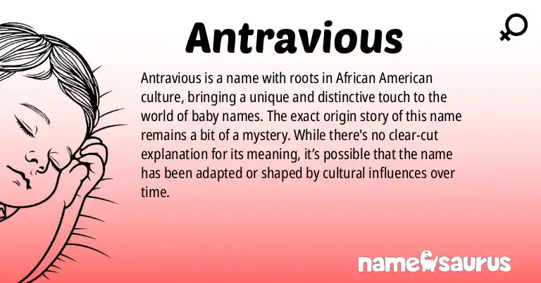Infographic about Antravious name meaning, Antravious is a name from African American origin(s).