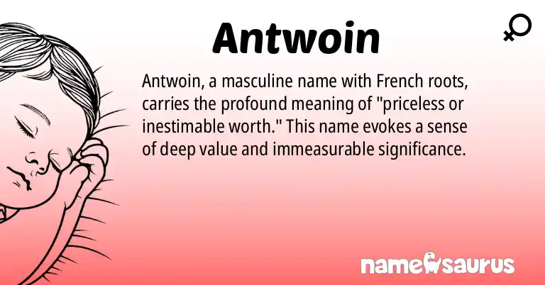 Infographic about Antwoin name meaning, Antwoin is a name from French origin(s).