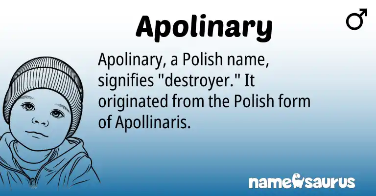 Infographic about Apolinary name meaning, Apolinary is a name from Polish origin(s).