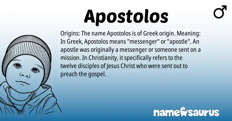Infographic about Apostolos name meaning, Apostolos is a name from Christianity, Greek origin(s).