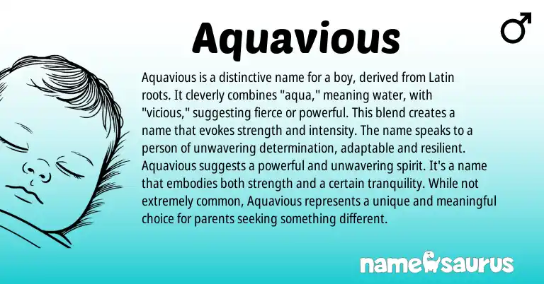 Infographic about Aquavious name meaning, Aquavious is a name from Other origin(s).