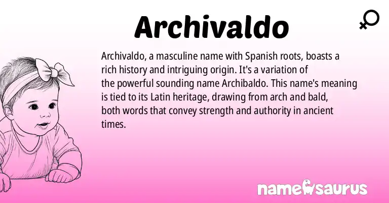 Infographic about Archivaldo name meaning, Archivaldo is a name from Spanish origin(s).