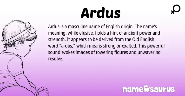 Infographic about Ardus name meaning, Ardus is a name from English origin(s).