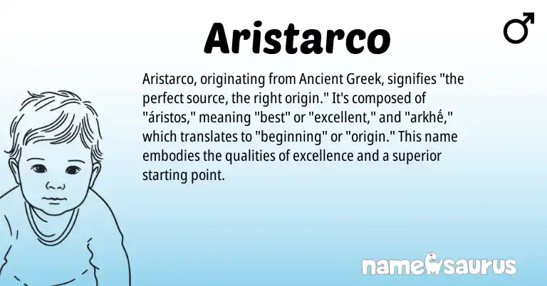 Infographic about Aristarco name meaning, Aristarco is a name from Greek origin(s).