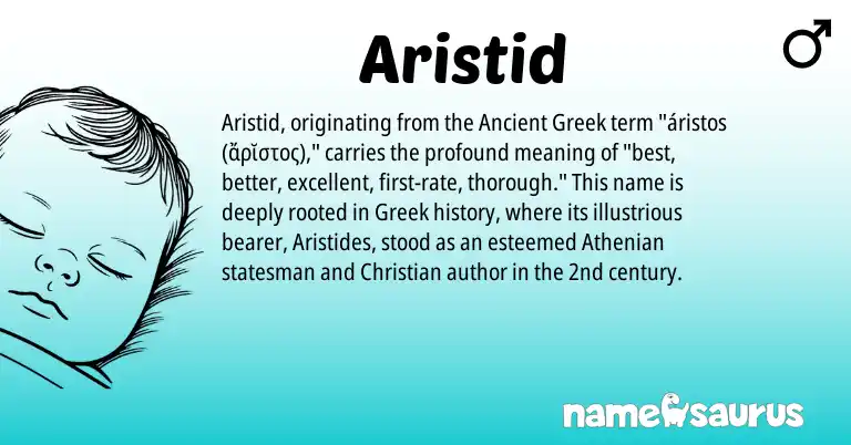 Infographic about Aristid name meaning, Aristid is a name from Ancient Greek, Greek origin(s).