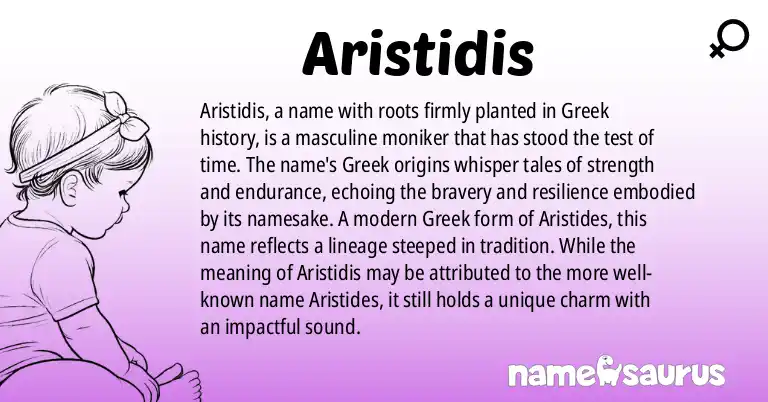 Infographic about Aristidis name meaning, Aristidis is a name from Greek origin(s).