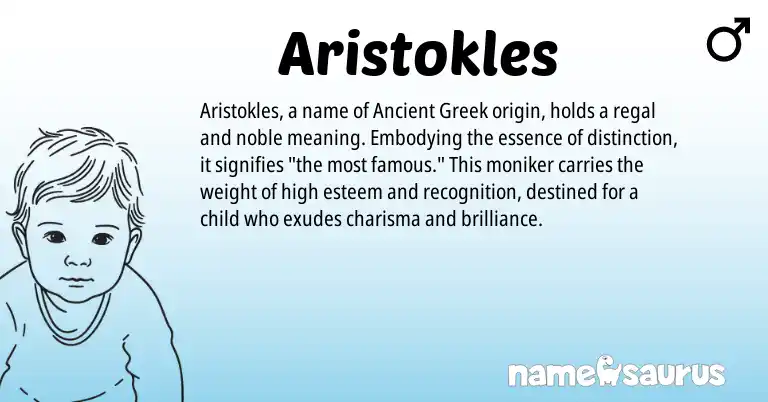 Infographic about Aristokles name meaning, Aristokles is a name from Ancient Greek origin(s).