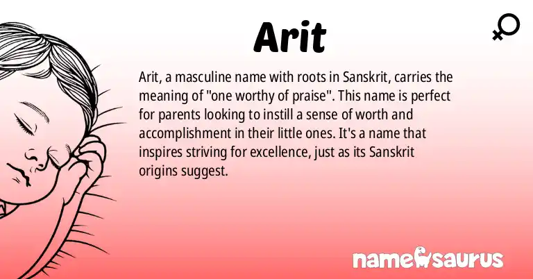 Infographic about Arit name meaning, Arit is a name from Sanskrit origin(s).