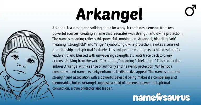 Infographic about Arkangel name meaning, Arkangel is a name from Spanish origin(s).