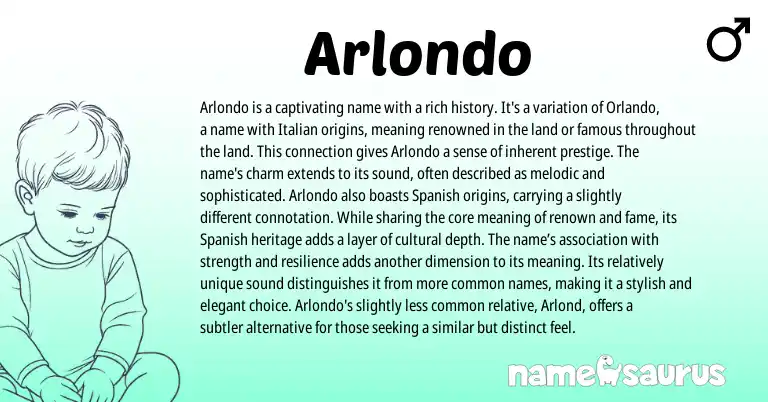 Infographic about Arlondo name meaning, Arlondo is a name from Other origin(s).