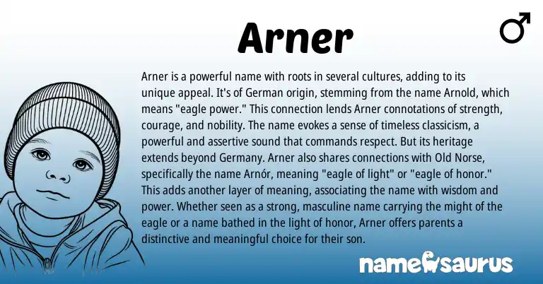 Infographic about Arner name meaning, Arner is a name from Germanic origin(s).