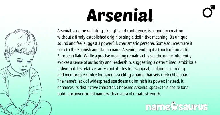 Infographic about Arsenial name meaning, Arsenial is a name from Other origin(s).